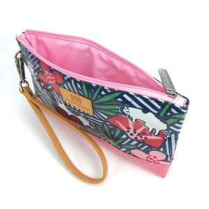 Padded Organizer Pouch with leather handle strap
