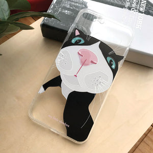 My Little Shoebox Tuxedo Black White Cute Cat Phone Case soft TPU case iPhoneX Iphone8 Iphone7 Samsung s8